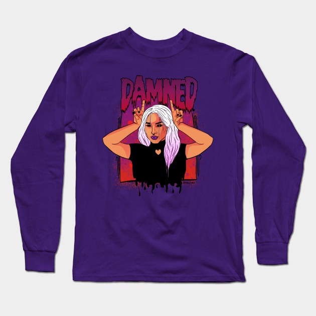 Damned Girl Long Sleeve T-Shirt by @akaluciarts